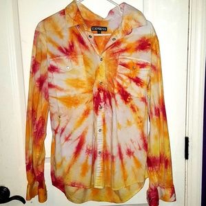 Warm Tie Dye Button Down